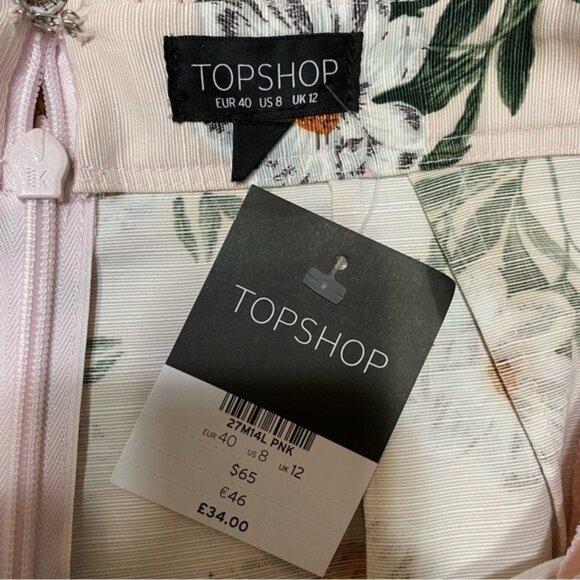 NWT Topshop Women's Floral Print Skirt US Size 8 - Picture 6 of 9